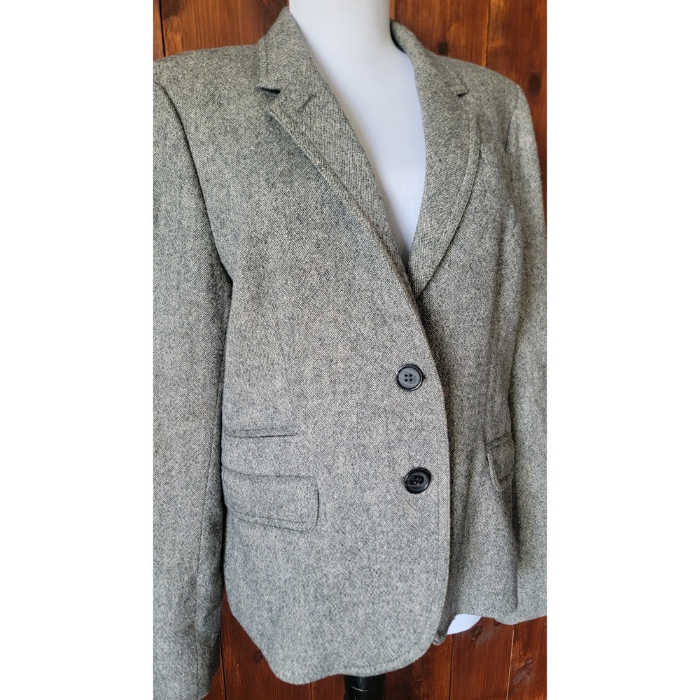 J.Crew Schoolboy Tweed Blazer Women's 14 Gray Wool Blend Textured Career Jacket - Picture 15 of 16